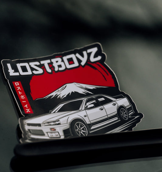 R34 with Mt FUJI Sticker